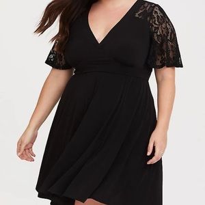 Torrid Black Lace Sleeve Dress